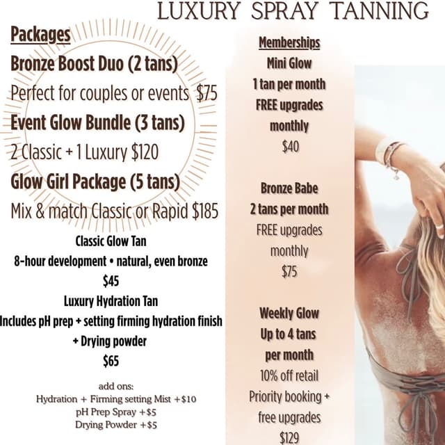 The Glow Girl Package (5 tans)